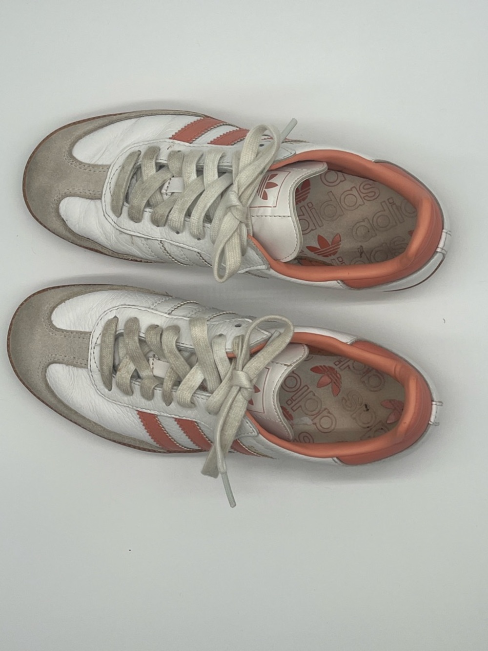 Adidas Samba Sneakers in White and Coral Pink Women's Sz 6.5 - Picture 11 of 11